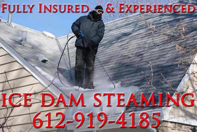 Ice Dam Steaming MN Images - Ice Dam Removal