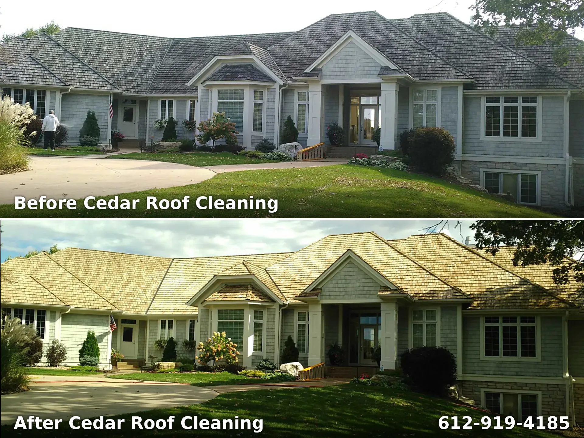 MN cedar roof cleaning